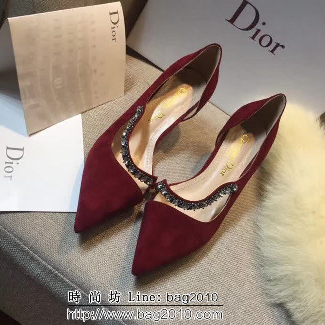 DIOR迪奧 2018秋季新款 磨砂皮 高跟女單鞋 QZS1876